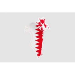 Bahrain Map Style 3 Sticker - DecalsHouse