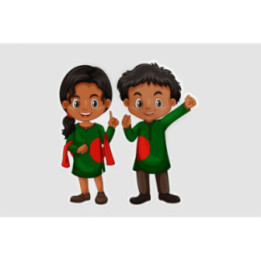 Bangladesh Boy And Girl In Tradition Outfit Sticker - DecalsHouse