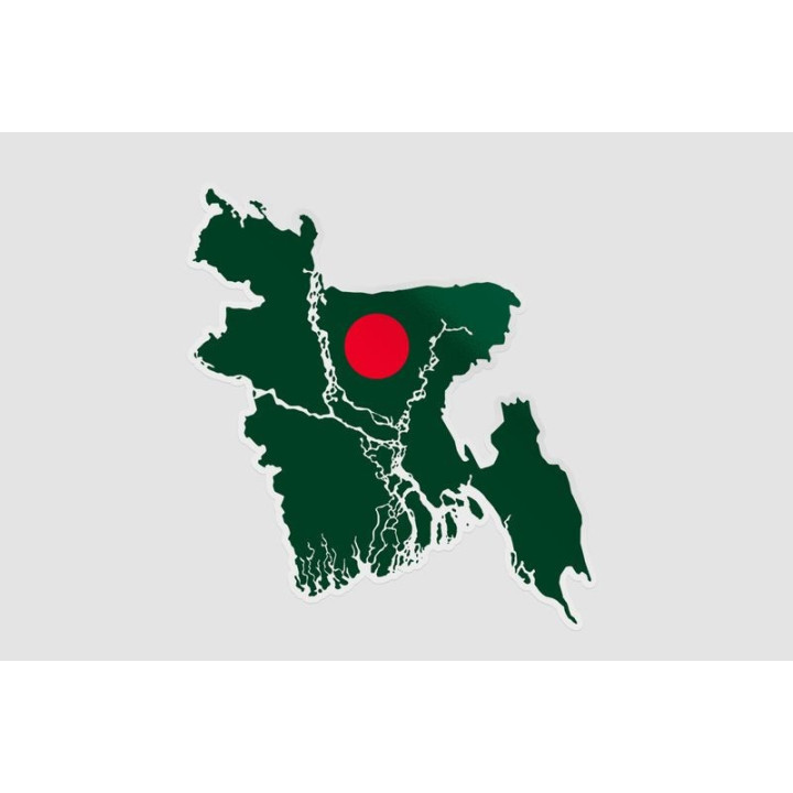 Bangladesh Map Style 2 Sticker - DecalsHouse