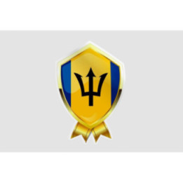 Barbados Flag Style 10 Sticker - DecalsHouse