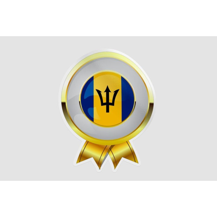 Barbados Flag Style 11 Sticker - DecalsHouse