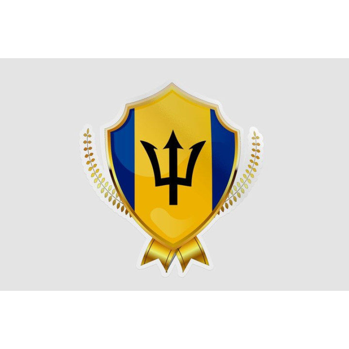 Barbados Flag Style 13 Sticker - DecalsHouse