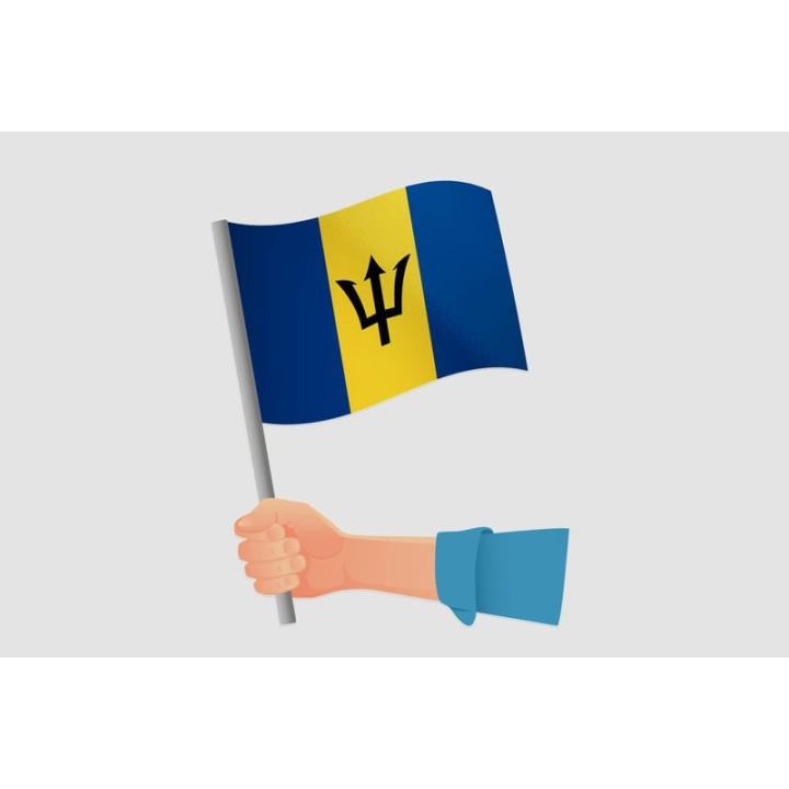 Barbados Flag Style 17 Sticker - DecalsHouse