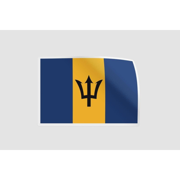 Barbados Flag Style 2 Sticker - DecalsHouse