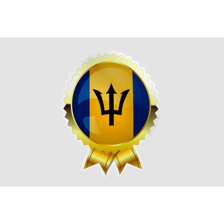 Barbados Flag Style 6 Sticker - DecalsHouse