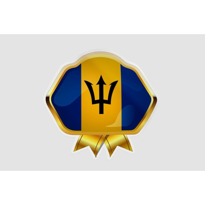 Barbados Flag Style 7 Sticker - DecalsHouse