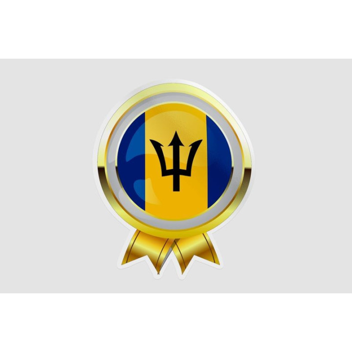 Barbados Flag Style 8 Sticker - DecalsHouse