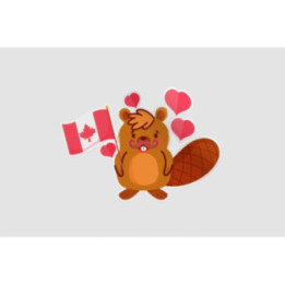 Beaver With Canadian Flag Sticker - DecalsHouse