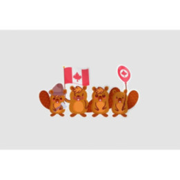 Beavers With Canadian Flag And Balloon Style 2 Sticker - DecalsHouse