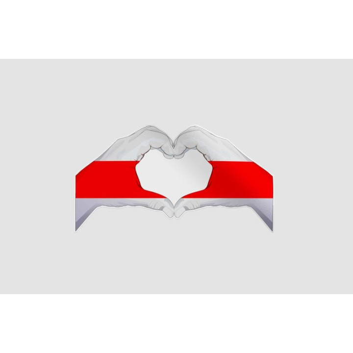 Belarus Two Hands Heart Love Sticker - DecalsHouse
