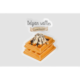 Belgian Waffles With Ice Cream Sticker - DecalsHouse