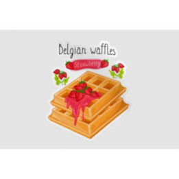 Belgian Waffles With Jam Sticker - DecalsHouse