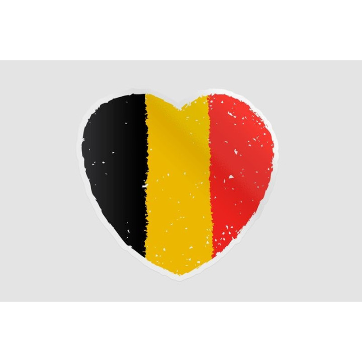 Belgium Flag In Heart Shape Sticker - DecalsHouse