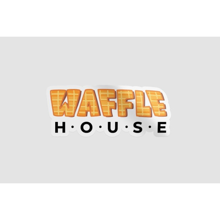 Waffle House Logo Sticker – Waffle-Textured Orange Letters