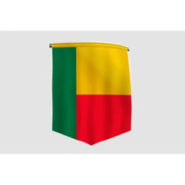 Benin Flag Pennant Sticker – Hanging Banner, Gold Rod