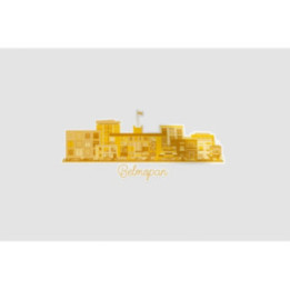 Belmopan Skyline Sticker – Gold City Scene With Script