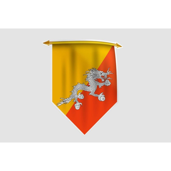 Bhutan Flag Style 2 Sticker - DecalsHouse