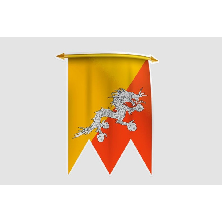 Bhutan Flag Style 3 Sticker - DecalsHouse