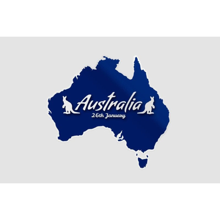 Blue Map For Australia Sticker - DecalsHouse