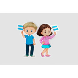 Boy And Girl Holding Nicaragua Flag Sticker - DecalsHouse