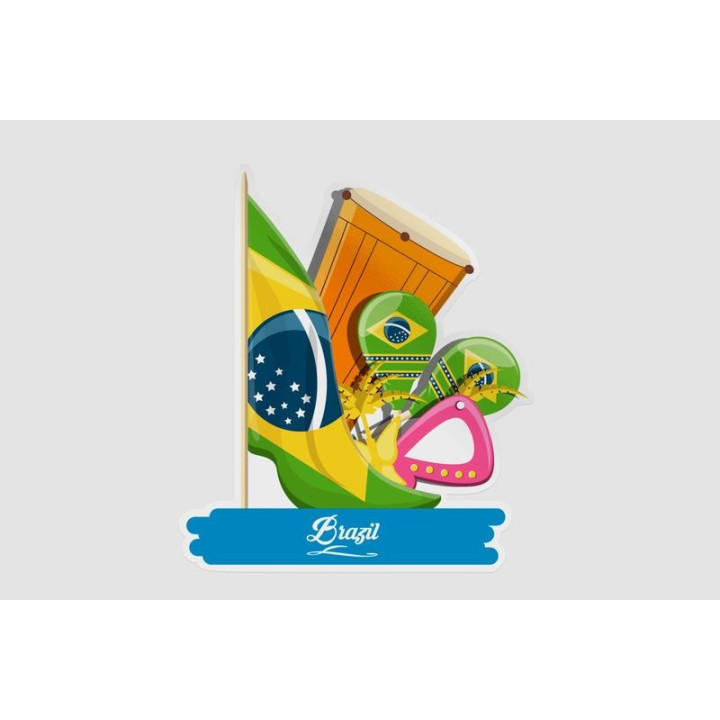 Brazil Flag Dh Style 5 Sticker - DecalsHouse