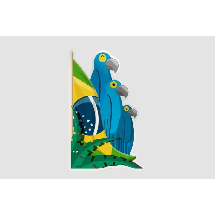 Brazil Flag Dh Style 6 Sticker - DecalsHouse