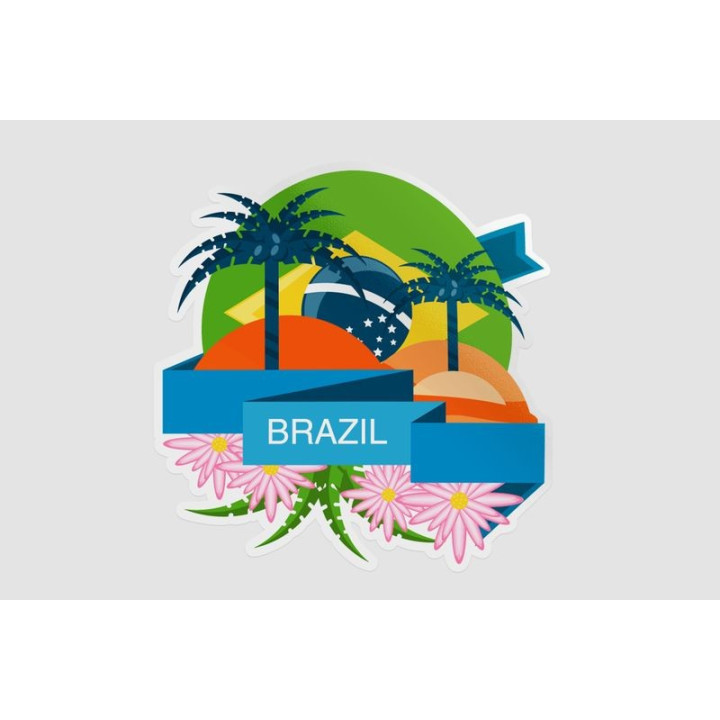 Brazil Flag Dh Style 7 Sticker - DecalsHouse