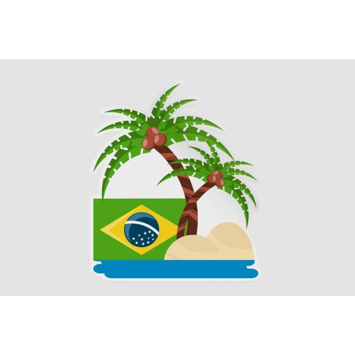 Brazil Flag Dh Style 8 Sticker - DecalsHouse