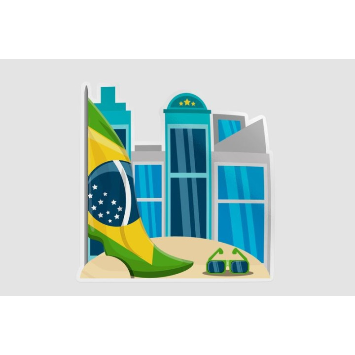 Brazil Flag Dh Style 9 Sticker - DecalsHouse