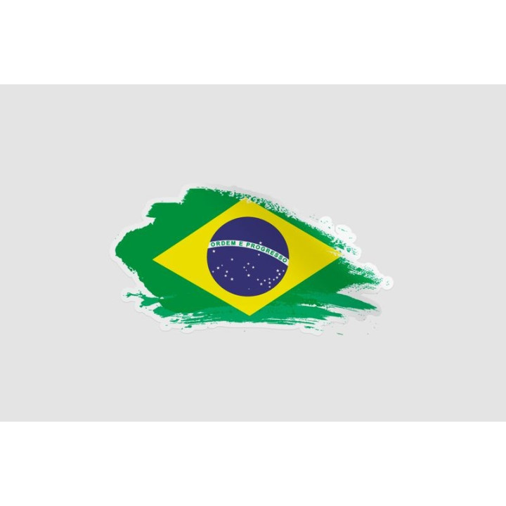 Brazil Flag Style 10 Sticker - DecalsHouse