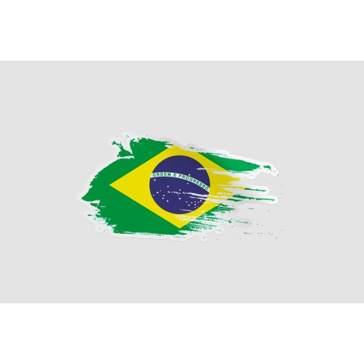 Brazil Flag Style 15 Sticker - DecalsHouse