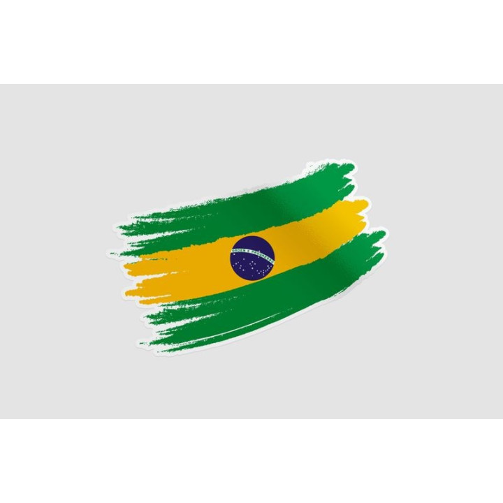 Brazil Flag Style 3 Sticker - DecalsHouse
