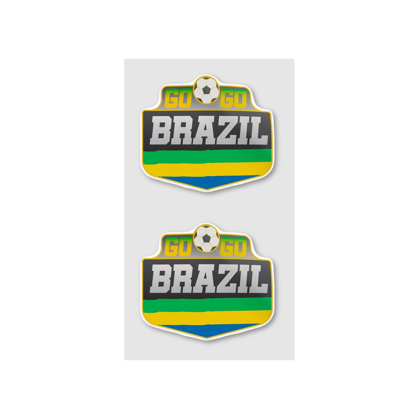 Brazil Football Stickers – Go Go Brazil Fan Decals (2-Pack)