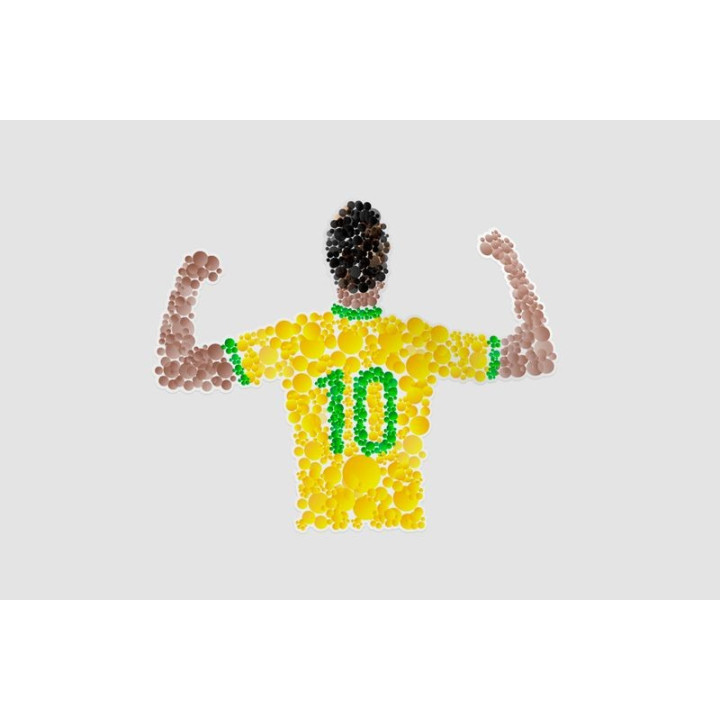 Brazil No.10 Bubble Art Football Stickers (2-Pack)