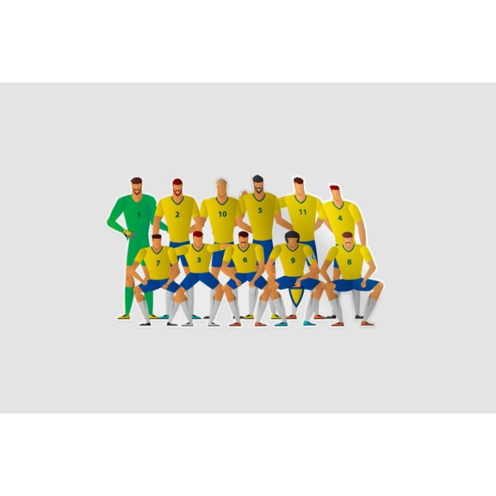 Brazil Football Team Dh Sticker - DecalsHouse