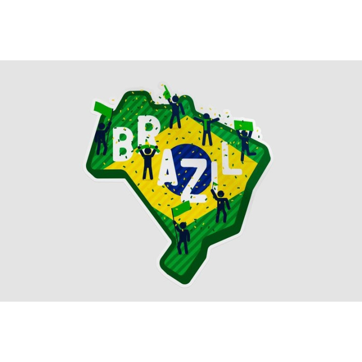 Brazil Map Dh Style 2 Sticker - DecalsHouse
