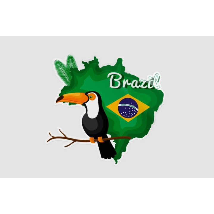 Brazil Map Dh Style 7 Sticker - DecalsHouse