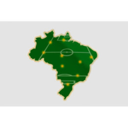 Brazil Map Football Field Sticker - DecalsHouse