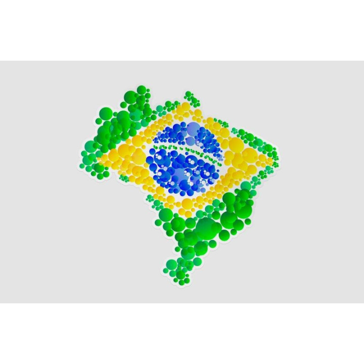 Brazil Map Made Of Bubbles Sticker - DecalsHouse