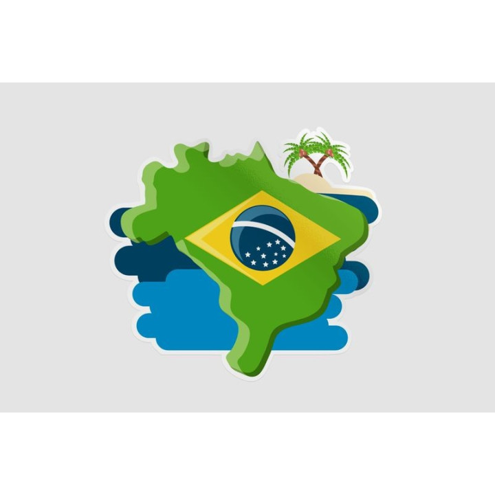 Brazil Map Sticker - DecalsHouse