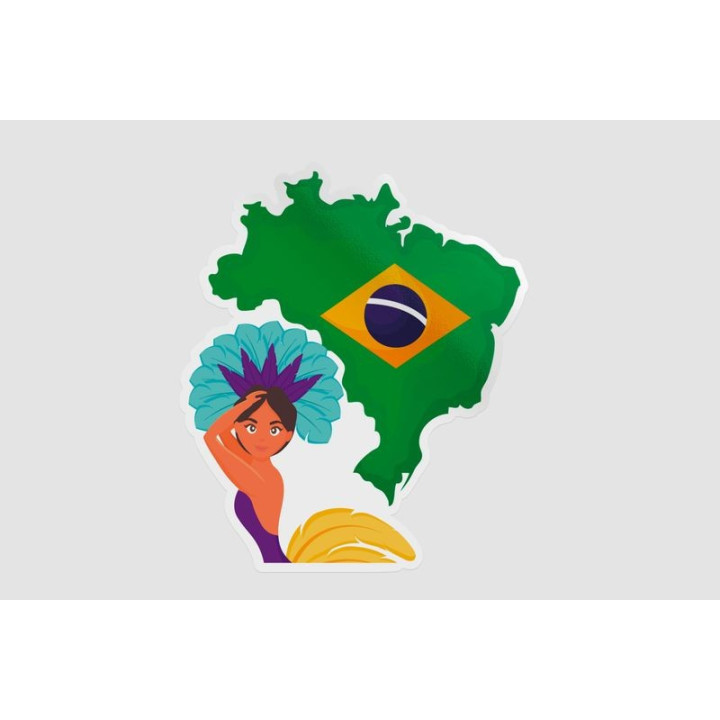 Brazil Map Style 18 Sticker - DecalsHouse