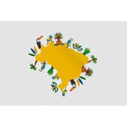 Brazil Map Style 21 Sticker - DecalsHouse