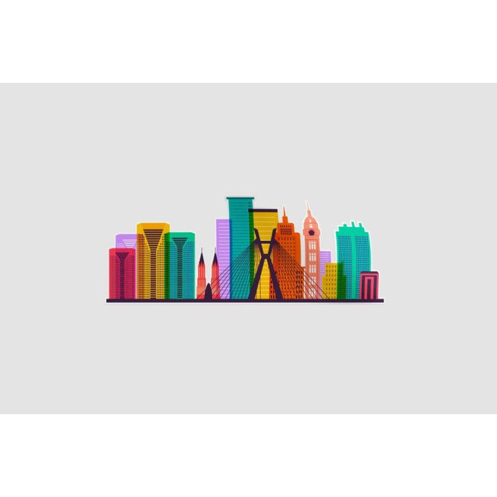 Brazil Sao Paulo Skyline Style 2 Sticker - DecalsHouse
