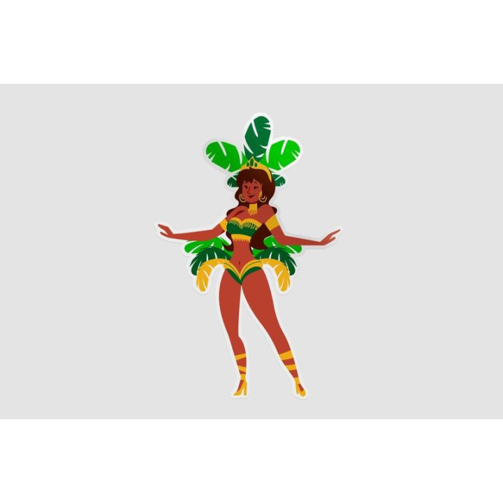 Brazilian Carnival Dancer Stickers – Samba Decals (2-Pack)