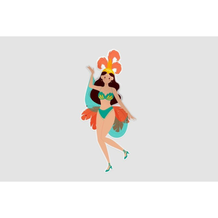 Brazilian Carnival Dancer Stickers – Samba Decals (2-Pack)