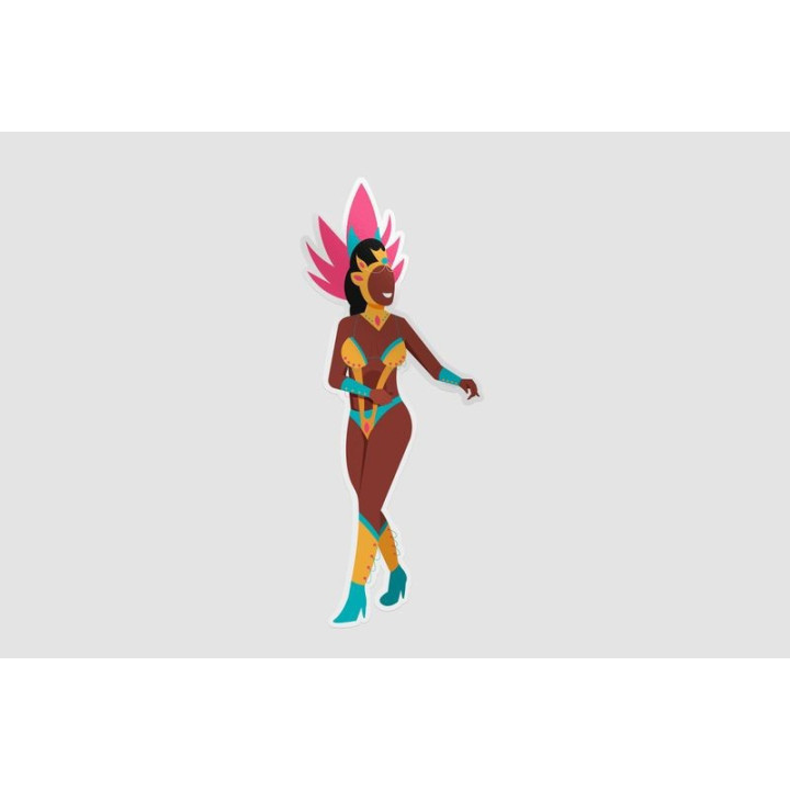 Brazilian Carnival Dancer Stickers – Samba Decals (2-Pack)