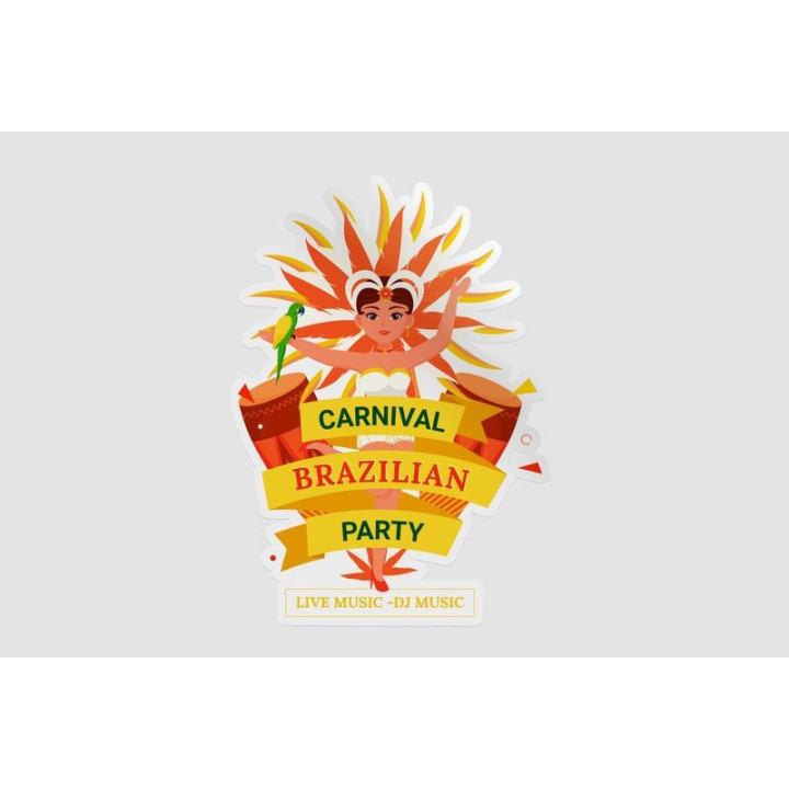 Brazilian Carnival Party Stickers – Samba Festival (2-Pack)
