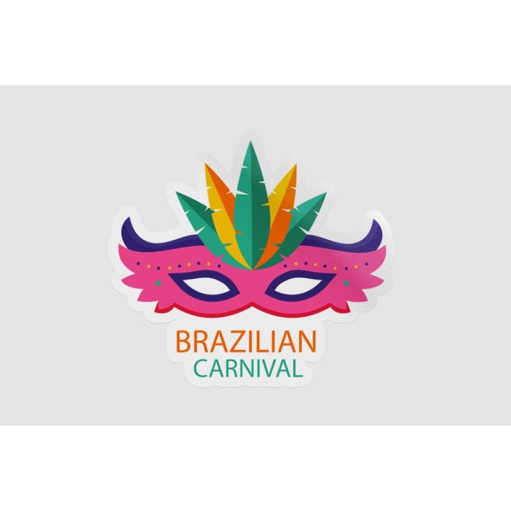 Brazilian Carnival Mask Stickers – Rio Festival Decals (2-Pack)