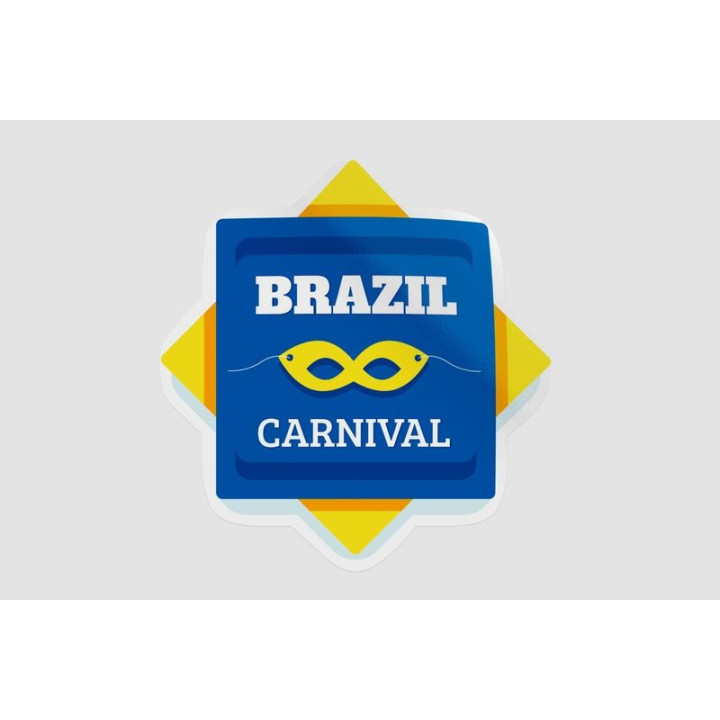 Brazil Carnival Stickers – Rio Festival Mask Decals (2-Pack)