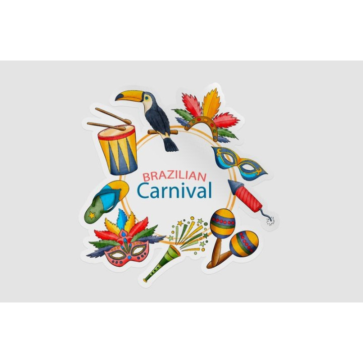 Brazilian Carnival Stickers – Rio Samba Party Decals (2-Pack)